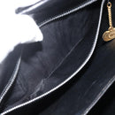 CELINE Shoulder Bag Leather Black Gold Auth BAZ288-23