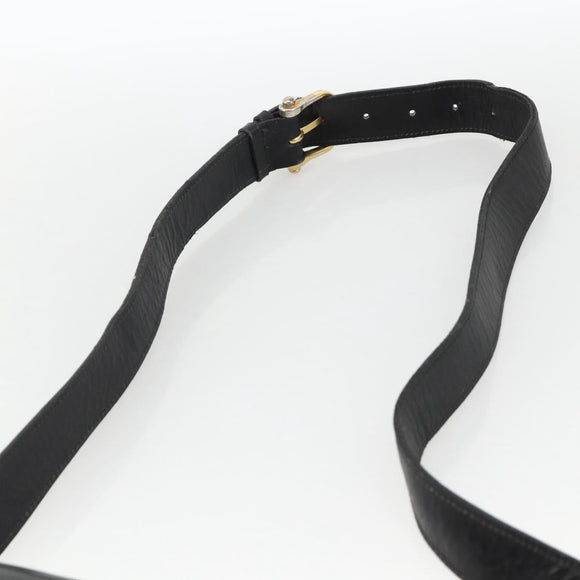 CELINE Shoulder Bag Leather Black Gold Auth BAZ288