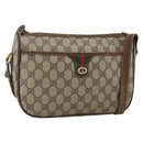 GUCCI GG Supreme Web Sherry Line Bag PVC Beige Gold 164 02 077 Auth BAZ289-1