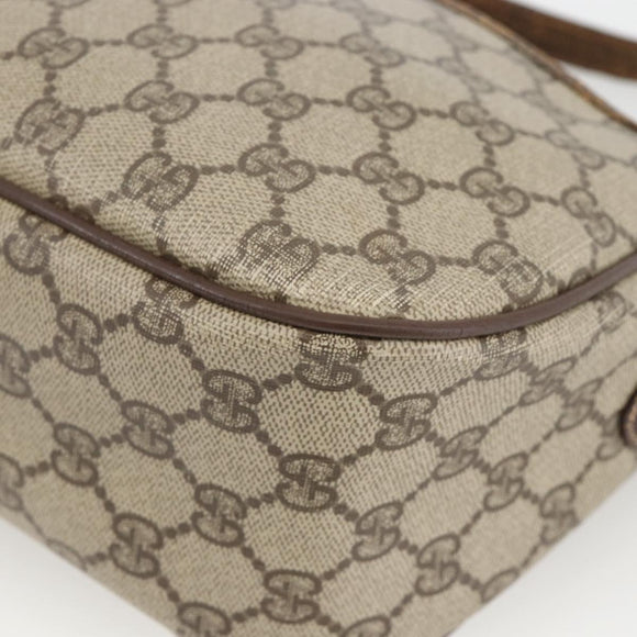 GUCCI GG Supreme Web Sherry Line Bag PVC Beige Gold 164 02 077 Auth BAZ289