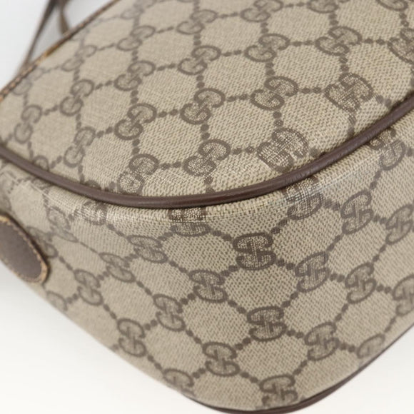 GUCCI GG Supreme Web Sherry Line Bag PVC Beige Gold 164 02 077 Auth BAZ289