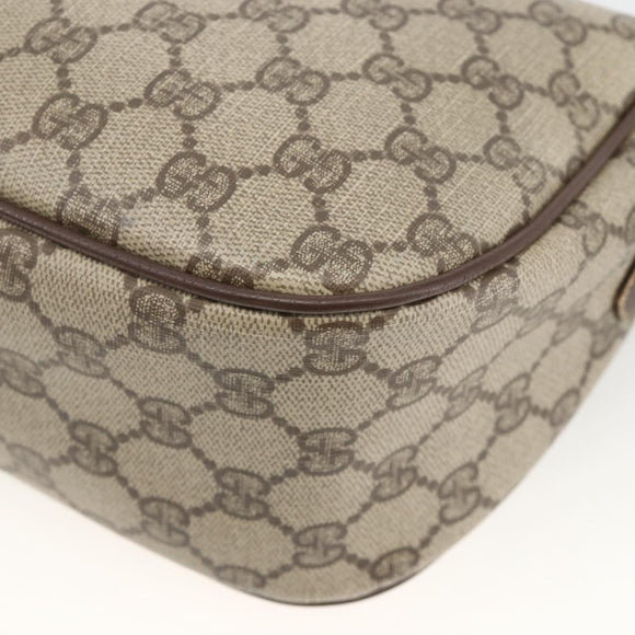 GUCCI GG Supreme Web Sherry Line Bag PVC Beige Gold 164 02 077 Auth BAZ289