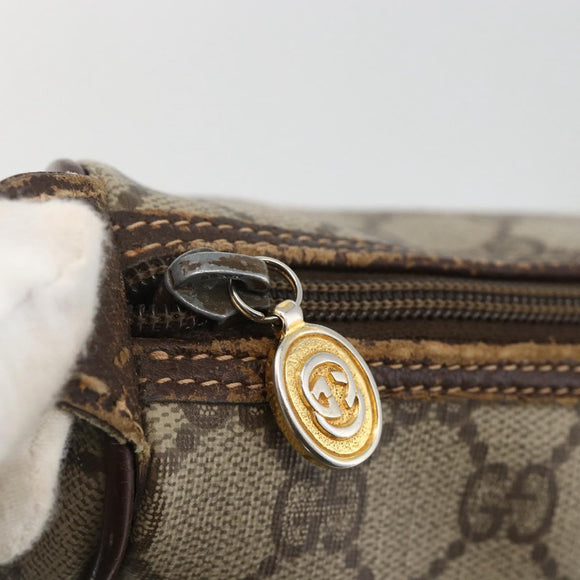 GUCCI GG Supreme Web Sherry Line Bag PVC Beige Gold 164 02 077 Auth BAZ289