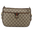 GUCCI GG Supreme Web Sherry Line Bag PVC Beige Gold 164 02 077 Auth BAZ289-2