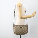 GUCCI GG Supreme Web Sherry Line Bag PVC Beige Gold 164 02 077 Auth BAZ289-26