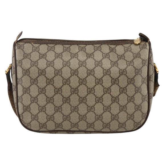 GUCCI GG Supreme Web Sherry Line Bag PVC Beige Gold 164 02 077 Auth BAZ289