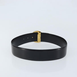 CARTIER Trinity Belt Leather 34.3"" Black Gold Auth BAZ291 - 0