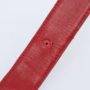GUCCI Belt Leather 39.4"" Red Gold Auth BAZ292-11