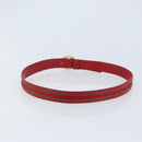 GUCCI Belt Leather 39.4"" Red Gold Auth BAZ292-2