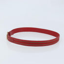 GUCCI Belt Leather 39.4"" Red Gold Auth BAZ292-3