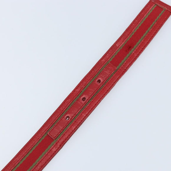 GUCCI Belt Leather 39.4"" Red Gold Auth BAZ292