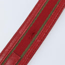 GUCCI Belt Leather 39.4"" Red Gold Auth BAZ292-9