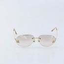CHANEL Sunglasses metal Gold CC Auth BAZ294-2