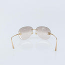 CHANEL Sunglasses metal Gold CC Auth BAZ294-3