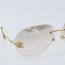 CHANEL Sunglasses metal Gold CC Auth BAZ294-6