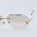 CHANEL Sunglasses metal Gold CC Auth BAZ294-7