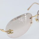 CHANEL Sunglasses metal Gold CC Auth BAZ294-9