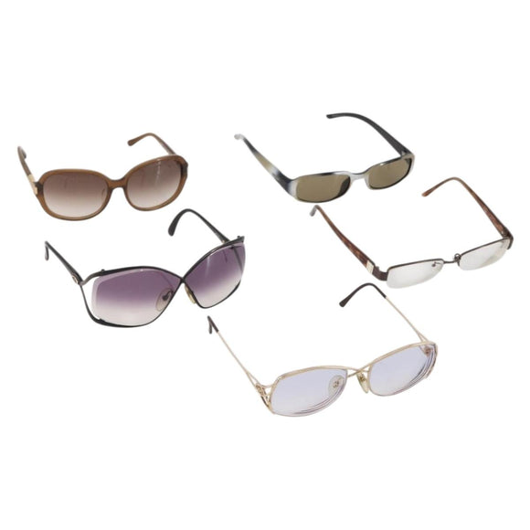 Christian Dior gucci chloe Glasses Sunglasses metal 5 Set Brown Auth BAZ299