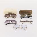 Christian Dior gucci chloe Glasses Sunglasses metal 5 Set Brown Auth BAZ299-17