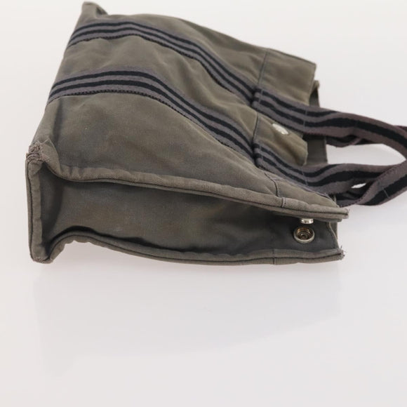 Burberrys Hermes Nova Check Hand Bag Canvas nylon 4 Set Beige Gray Auth BAZ311