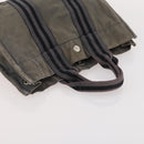 Burberrys Hermes Nova Check Hand Bag Canvas nylon 4 Set Beige Gray Auth BAZ311-18