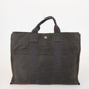 Burberrys Hermes Nova Check Hand Bag Canvas nylon 4 Set Beige Gray Auth BAZ311-2