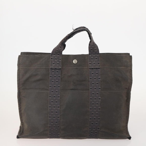 Burberrys Hermes Nova Check Hand Bag Canvas nylon 4 Set Beige Gray Auth BAZ311
