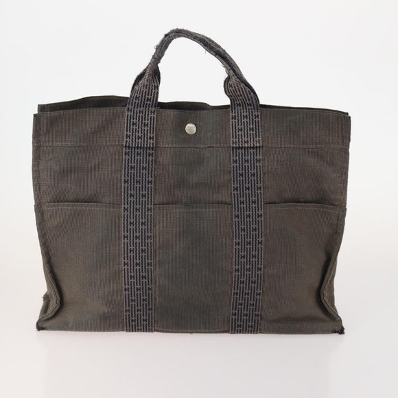 Burberrys Hermes Nova Check Hand Bag Canvas nylon 4 Set Beige Gray Auth BAZ311