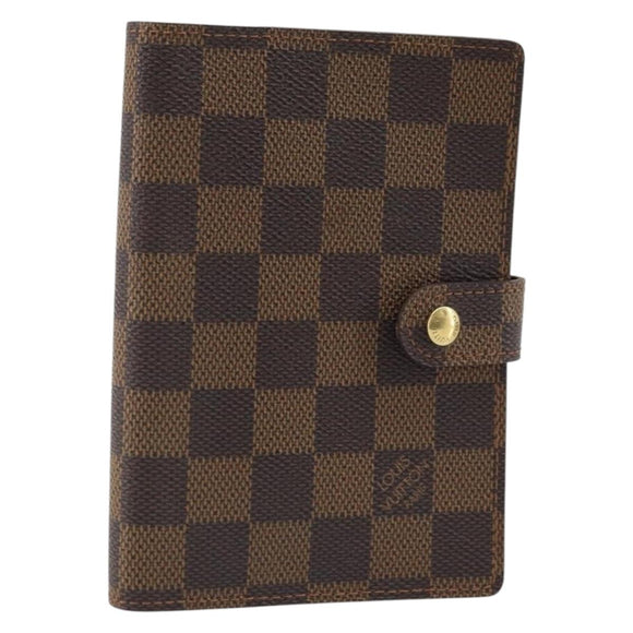 LOUIS VUITTON Damier Ebene Agenda PM Day Planner Cover R20700 LV Auth BAZ312
