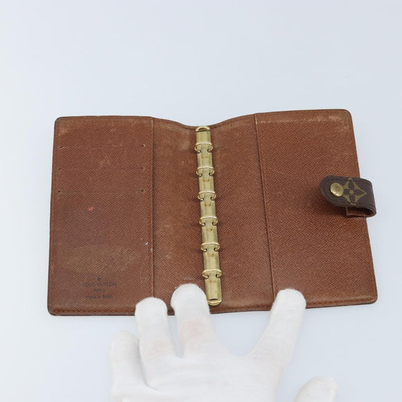 LOUIS VUITTON Monogram Agenda PM Day Planner Cover R20005 LV Auth BAZ314