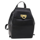 CELINE Backpack Leather Black Gold Auth BAZ409-1