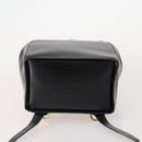 CELINE Backpack Leather Black Gold Auth BAZ409-5
