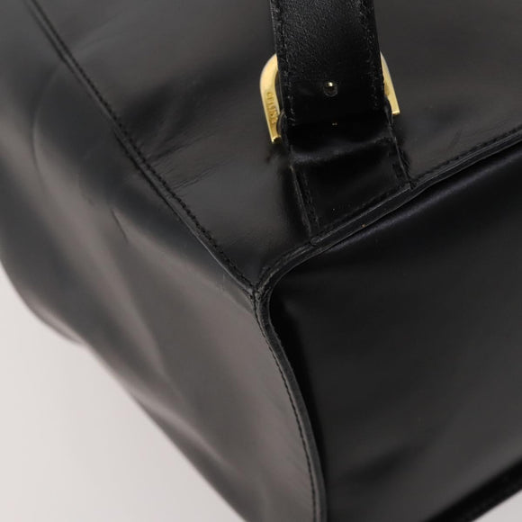 CELINE Backpack Leather Black Gold Auth BAZ409