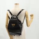 CELINE Backpack Leather Black Gold Auth BAZ409-26