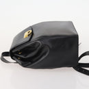 CELINE Backpack Leather Black Gold Auth BAZ409-4