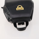 CELINE Backpack Leather Black Gold Auth BAZ409-6