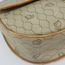 Christian Dior Honeycomb Canvas Shoulder Bag PVC Beige Gold Auth BAZ416-11