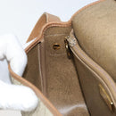 Christian Dior Honeycomb Canvas Shoulder Bag PVC Beige Gold Auth BAZ416-19