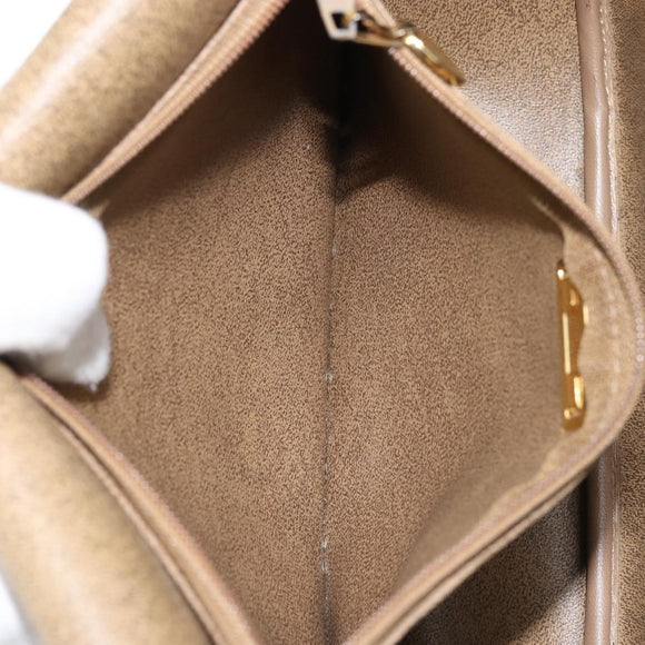 Christian Dior Honeycomb Canvas Shoulder Bag PVC Beige Gold Auth BAZ416