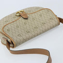Christian Dior Honeycomb Canvas Shoulder Bag PVC Beige Gold Auth BAZ416-6