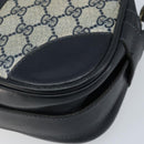GUCCI GG Supreme Sherry Line Shoulder Bag PVC Navy Gold Auth BAZ417-12