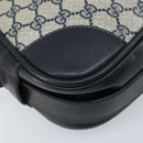 GUCCI GG Supreme Sherry Line Shoulder Bag PVC Navy Gold Auth BAZ417-13