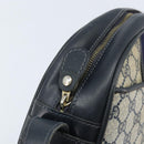 GUCCI GG Supreme Sherry Line Shoulder Bag PVC Navy Gold Auth BAZ417-16