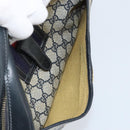 GUCCI GG Supreme Sherry Line Shoulder Bag PVC Navy Gold Auth BAZ417-23