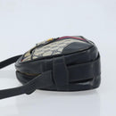 GUCCI GG Supreme Sherry Line Shoulder Bag PVC Navy Gold Auth BAZ417-5