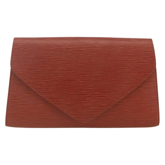 LOUIS VUITTON Epi Art Deco Clutch Bag Brown M52633 LV Auth BAZ420