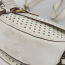 LOUIS VUITTON Leather Perfo Saumur 30 Shoulder Bag White M93997 LV Auth BAZ425A-15