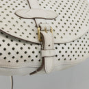 LOUIS VUITTON Leather Perfo Saumur 30 Shoulder Bag White M93997 LV Auth BAZ425A-18