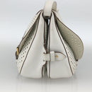 LOUIS VUITTON Leather Perfo Saumur 30 Shoulder Bag White M93997 LV Auth BAZ425A-4
