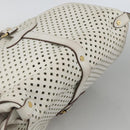 LOUIS VUITTON Leather Perfo Saumur 30 Shoulder Bag White M93997 LV Auth BAZ425A-6